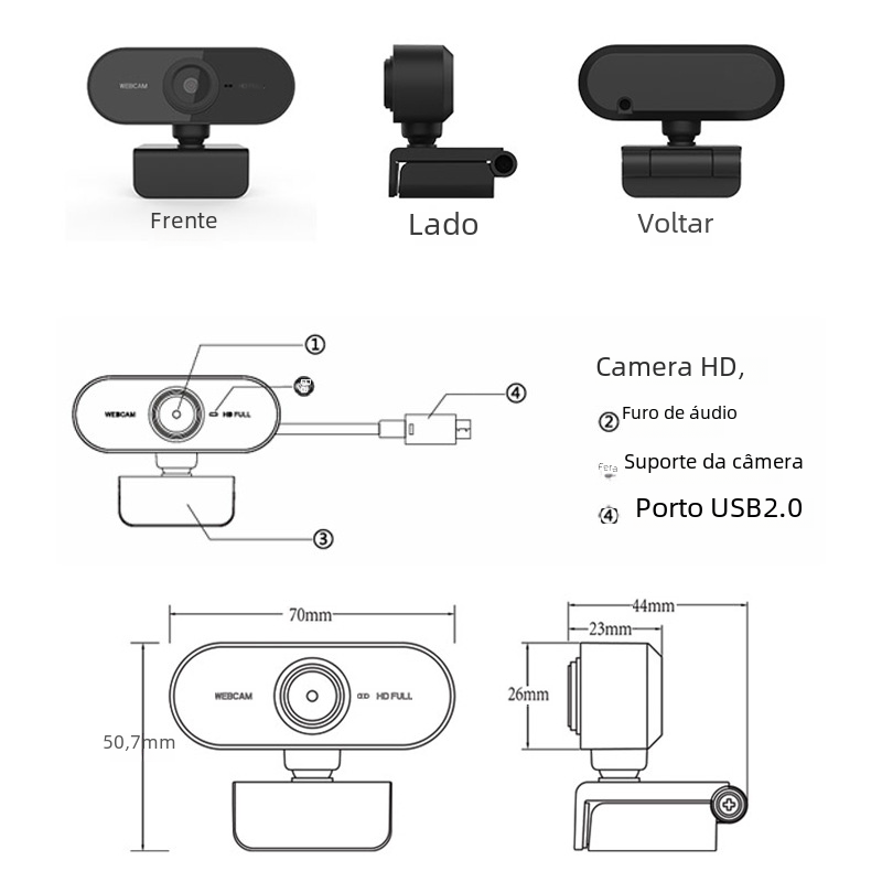 Gridlio 2K HD USB Webcam — 1080p, Autofocus, Plug & Play for Meetings & Streaming