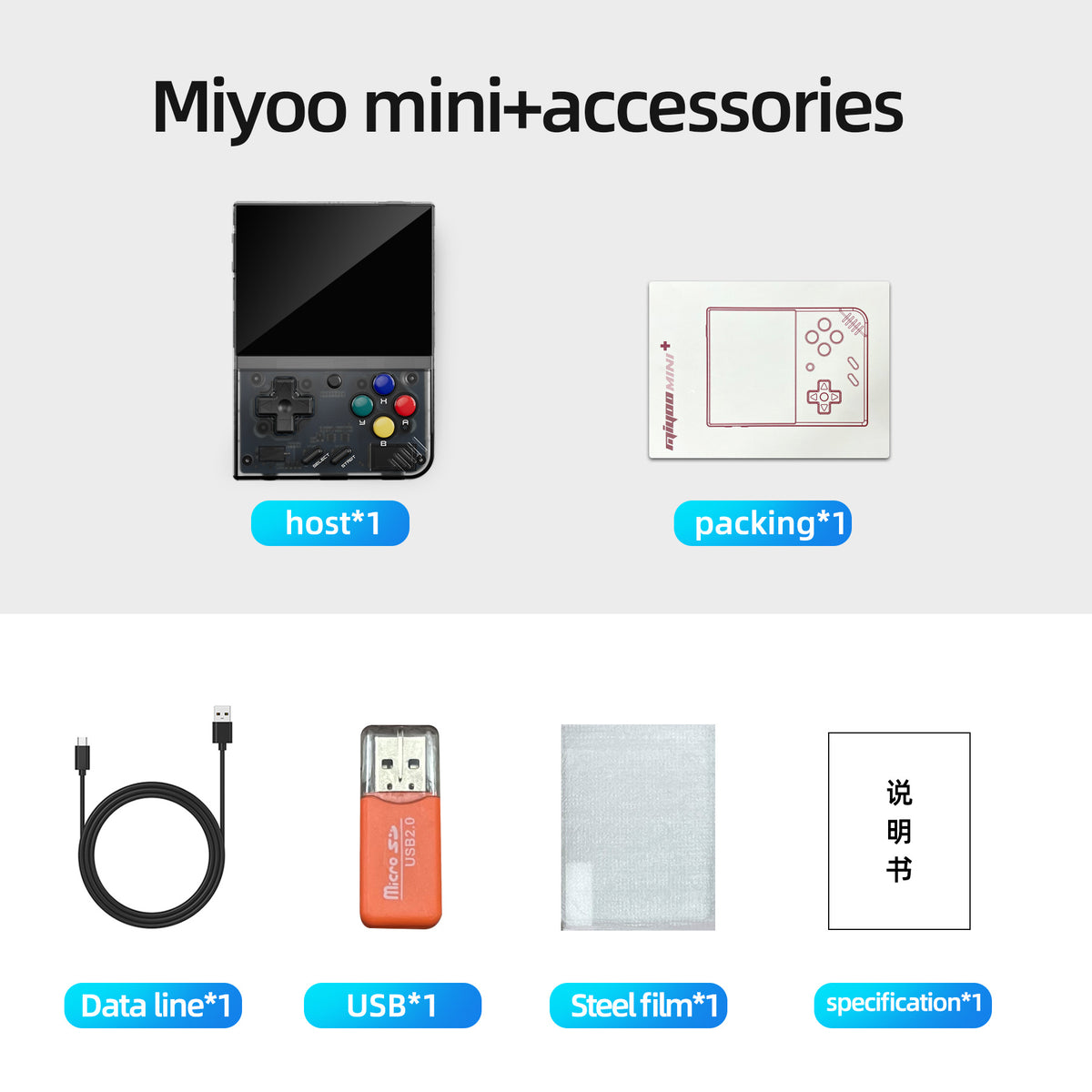 Gridlio Miyoo Mini Plus — Portable Retro Gaming Console with WiFi & Classic Games
