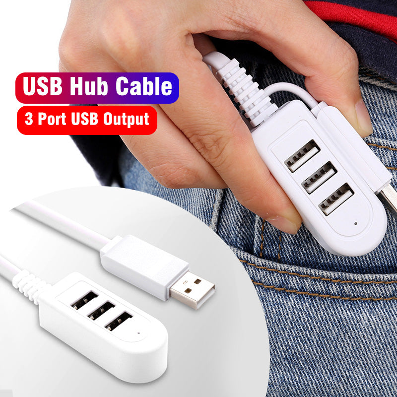 Gridlio USB 3.0 Hub — Multi-Port Expansion Dock, 25cm or 120cm Cable