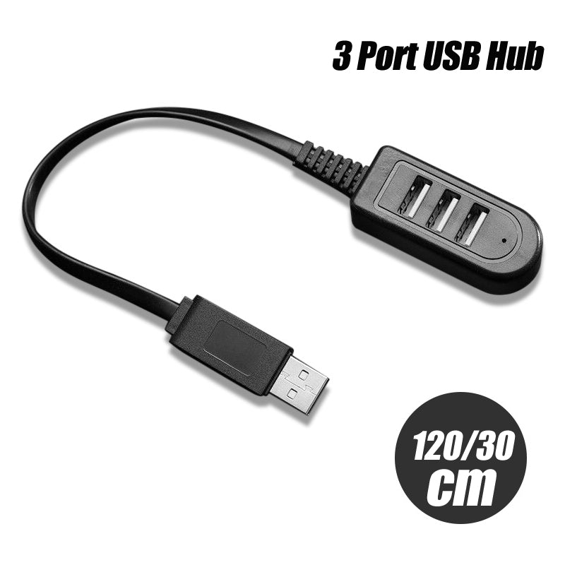 Gridlio USB 3.0 Hub — Multi-Port Expansion Dock, 25cm or 120cm Cable