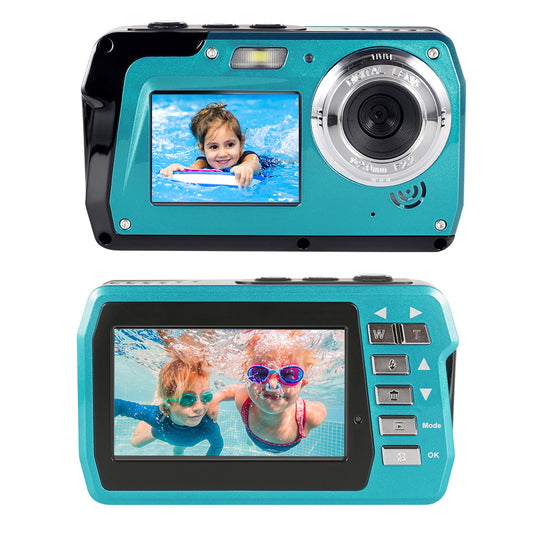 Gridlio 4K Underwater Digital Camera — 56MP, Dual LCD Screens, 3Hr Battery