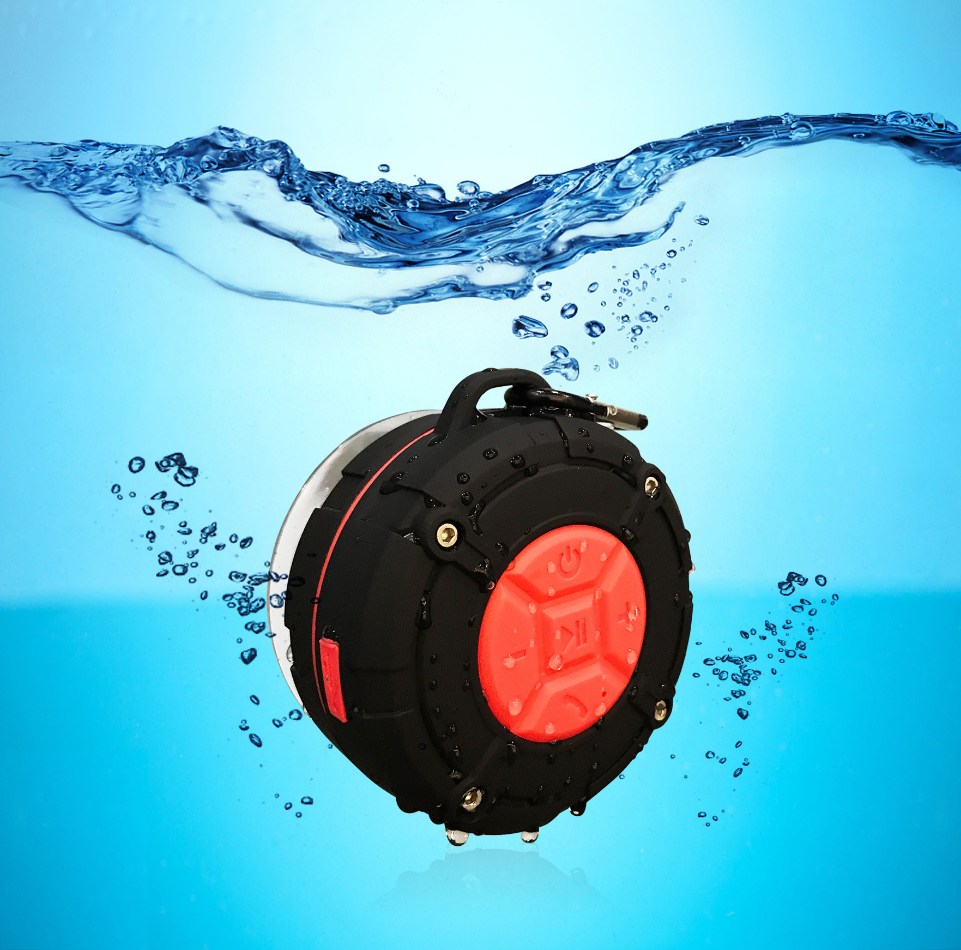 Gridlio Waterproof Wireless Speaker — Suction Mount, 7 Light Modes & Big Sound
