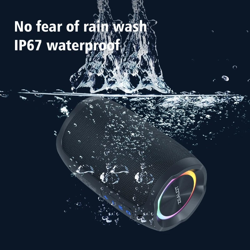 Gridlio Zealot S49 20W Portable Bluetooth Speaker — 360° Sound, IPX6 Waterproof