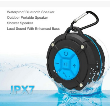 Gridlio Waterproof Wireless Speaker — Suction Mount, 7 Light Modes & Big Sound