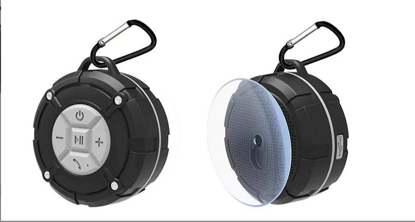 Gridlio Waterproof Wireless Speaker — Suction Mount, 7 Light Modes & Big Sound