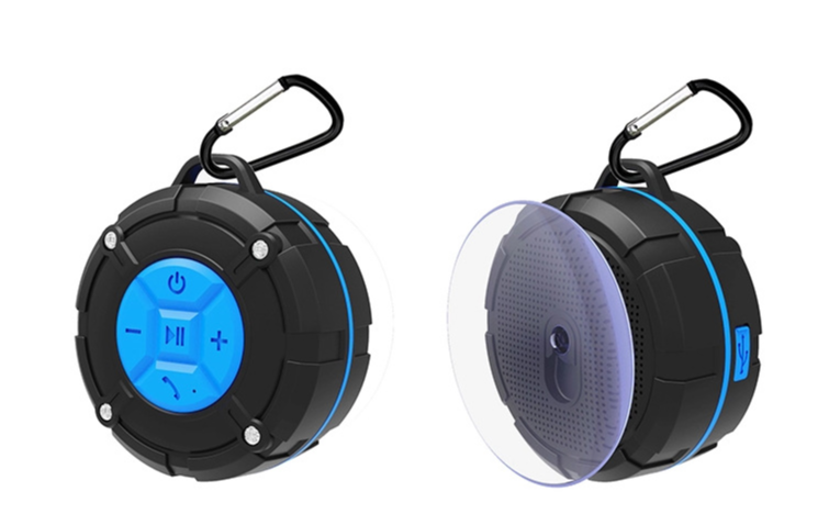 Gridlio Waterproof Wireless Speaker — Suction Mount, 7 Light Modes & Big Sound
