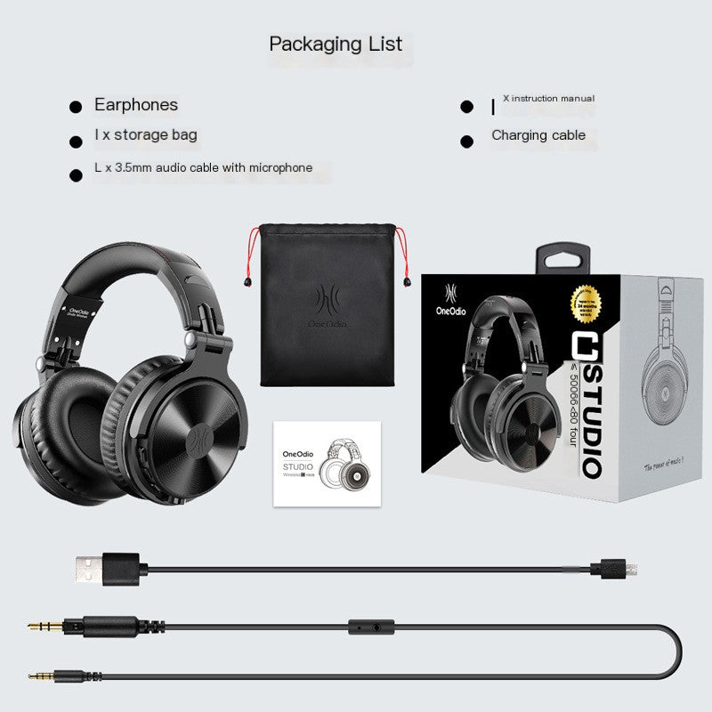 Gridlio OneOdio PRO-C Wireless Headphones — Bluetooth 5.2, 8Hr Battery, Detachable Cable
