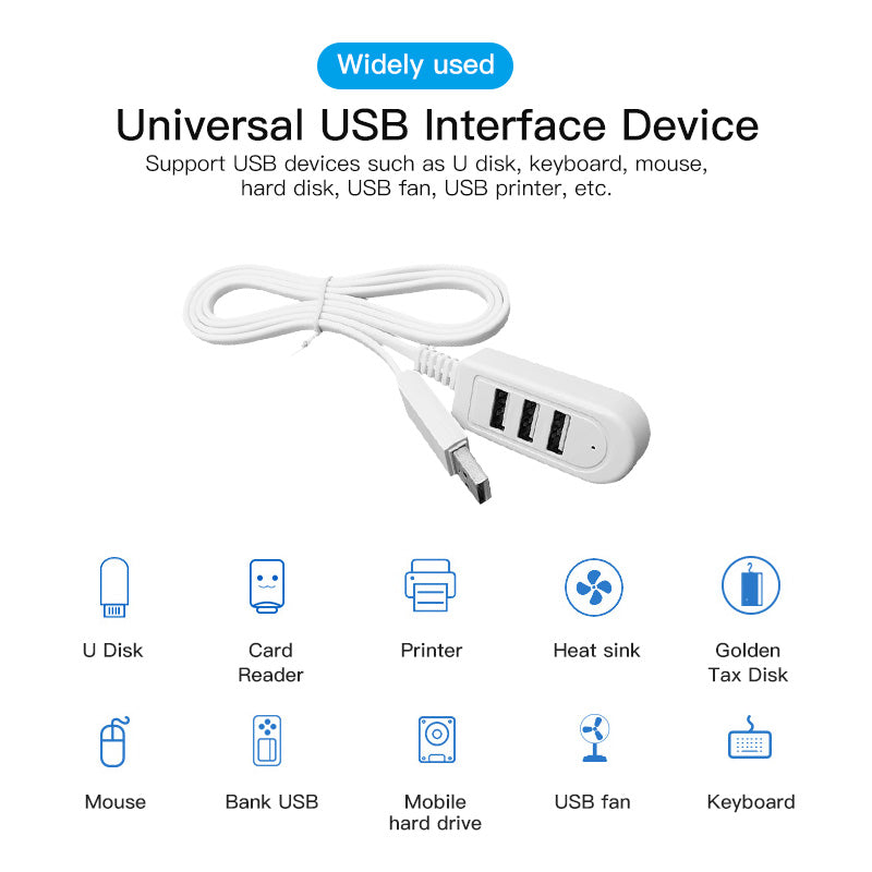 Gridlio USB 3.0 Hub — Multi-Port Expansion Dock, 25cm or 120cm Cable